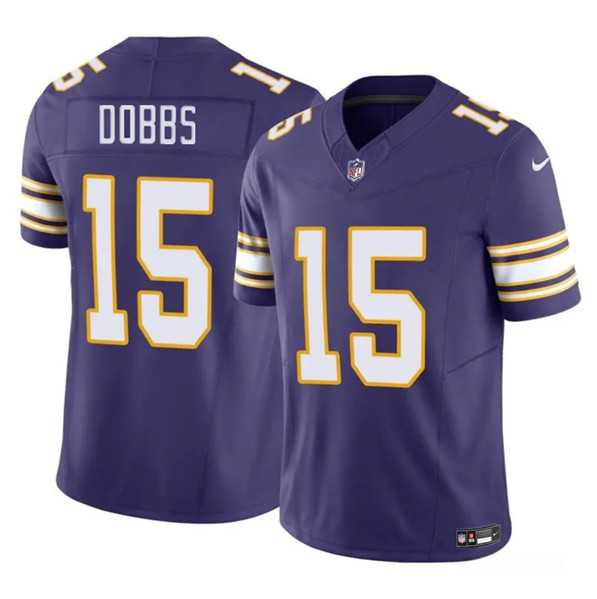 Men & Women & Youth Minnesota Vikings #15 Josh Dobbs Purple 2023 F.U.S.E. Throwback Limited Jersey,We sell and wholesale Men & Women & Youth Minnesota Vikings #15 Josh Dobbs Purple 2023 F.U.S.E. Throwback Limited Jersey on line form chian!
